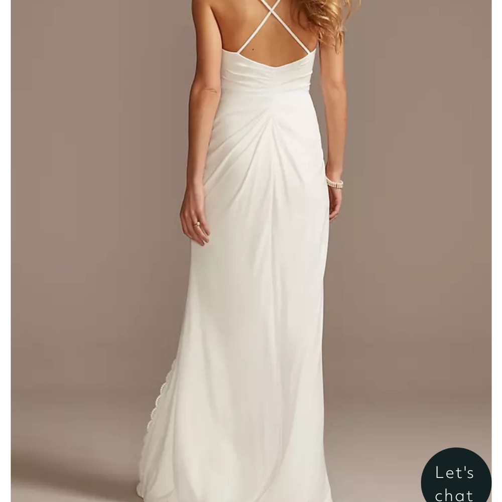 David's Bridal White Sleeveless Sundress for Weddings - Picture 2 of 3